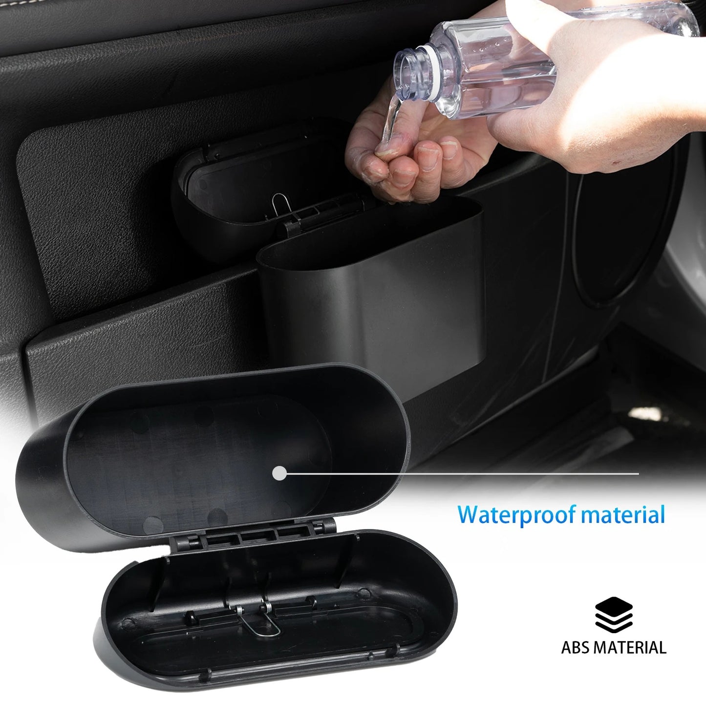 Mini Car Trash Can with Lid – Waterproof Waste Bin & Storage Organizer for a Pristine Interior